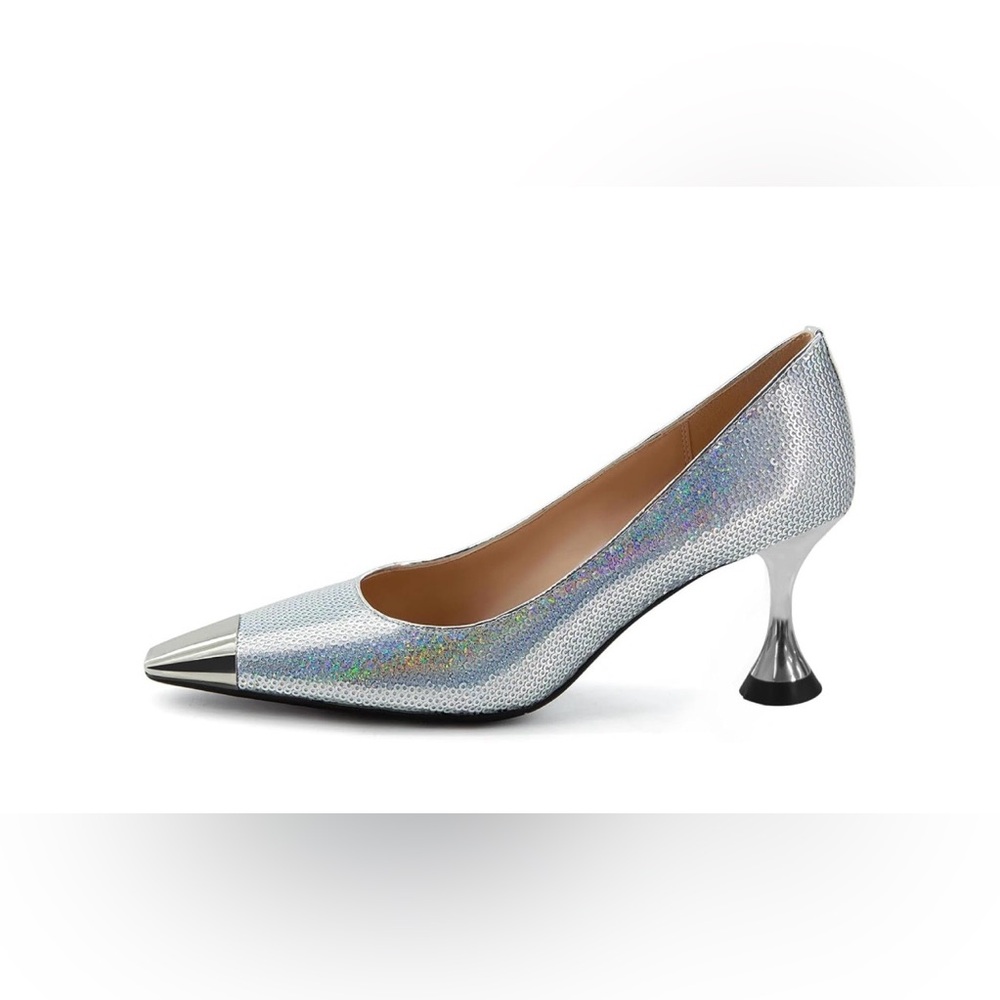 Findvell Strapless Pump - Silver Sequin - 6